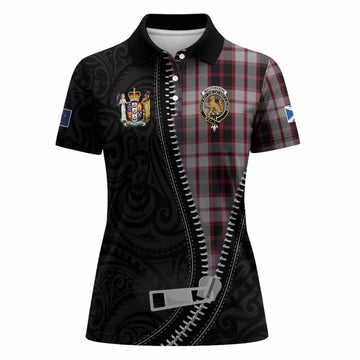 MacPherson (McPherson) Tartan Women Polo Shirt New Zealand Pattern Unique Zipper Stylized