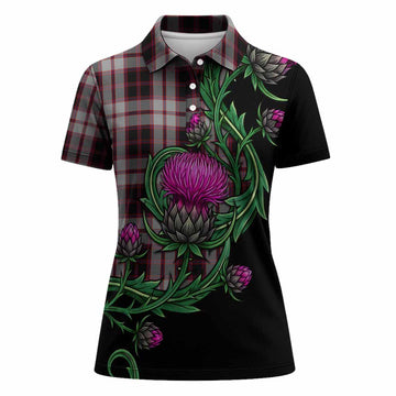 MacPherson (McPherson) Tartan Women Polo Shirt Resilient Scottish Thistle