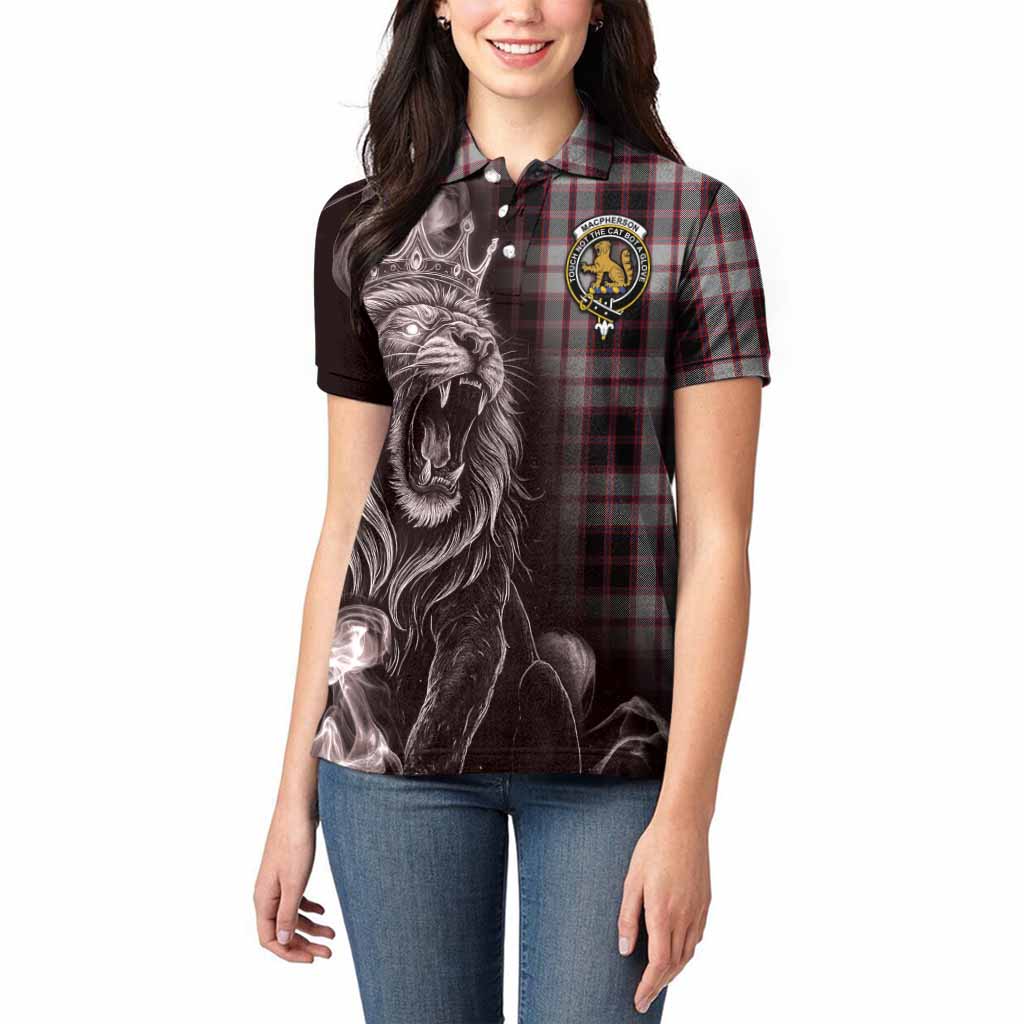 MacPherson (McPherson) Tartan Women Polo Shirt Roaring Lion Heritage