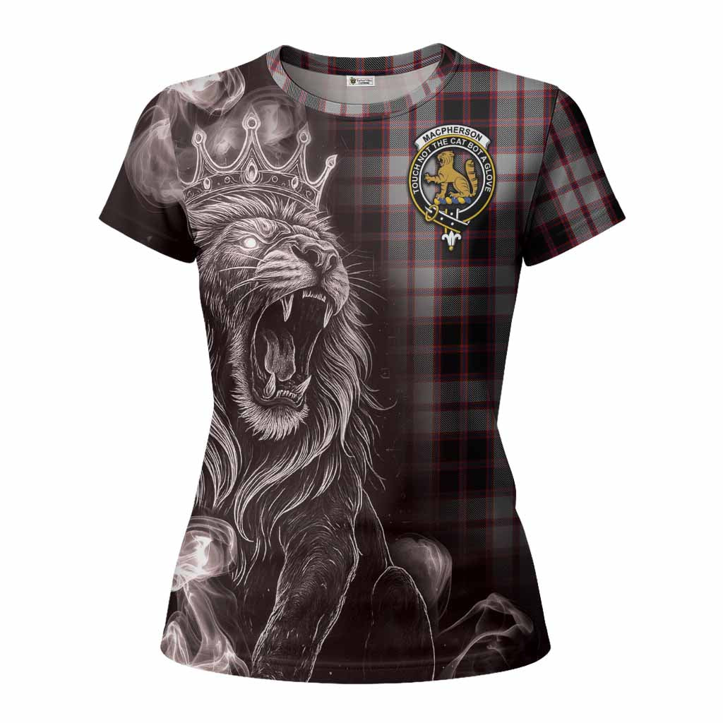 MacPherson (McPherson) Tartan Women T shirt Roaring Lion Heritage