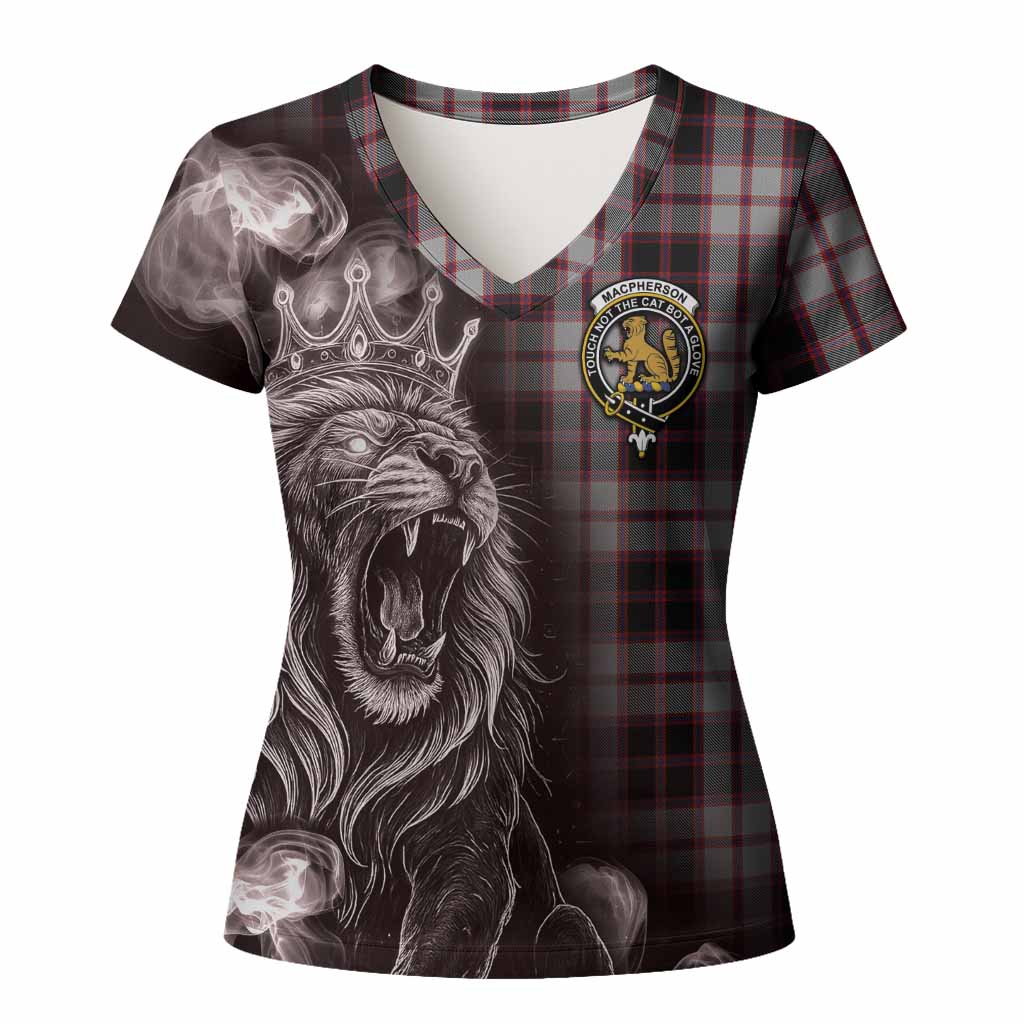 MacPherson (McPherson) Tartan Women T shirt Roaring Lion Heritage