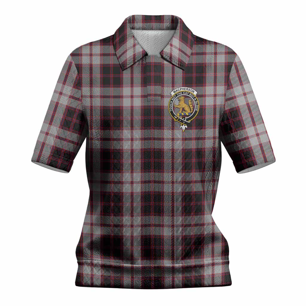 MacPherson (McPherson) Tartan Women’s Polo Sweater Top with Family Crest