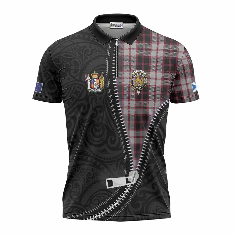 MacPherson (McPherson) Tartan Zipper Polo Shirt New Zealand Pattern Unique Zipper Stylized