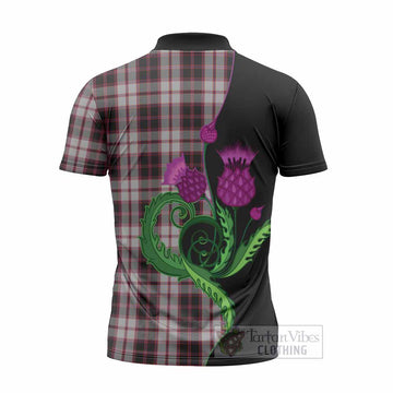 MacPherson (McPherson) Tartan Zipper Polo Shirt Traditional Scottish Thistle