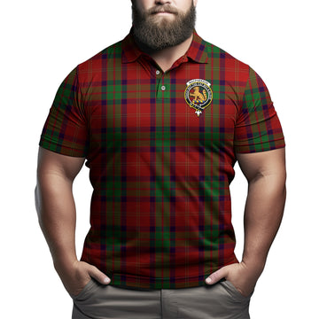 MacPherson of Cluny Tartan Men's Polo Shirt with Family Crest