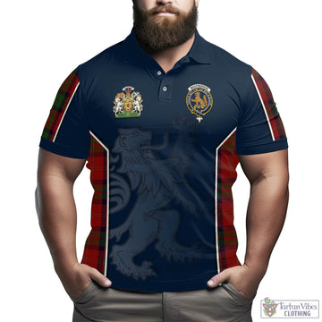 MacPherson of Cluny Tartan Men's Polo Shirt with Family Crest and Lion Rampant Vibes Sport Style