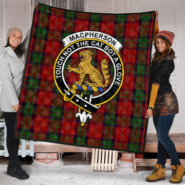 MacPherson of Cluny Tartan Quilt with Family Crest