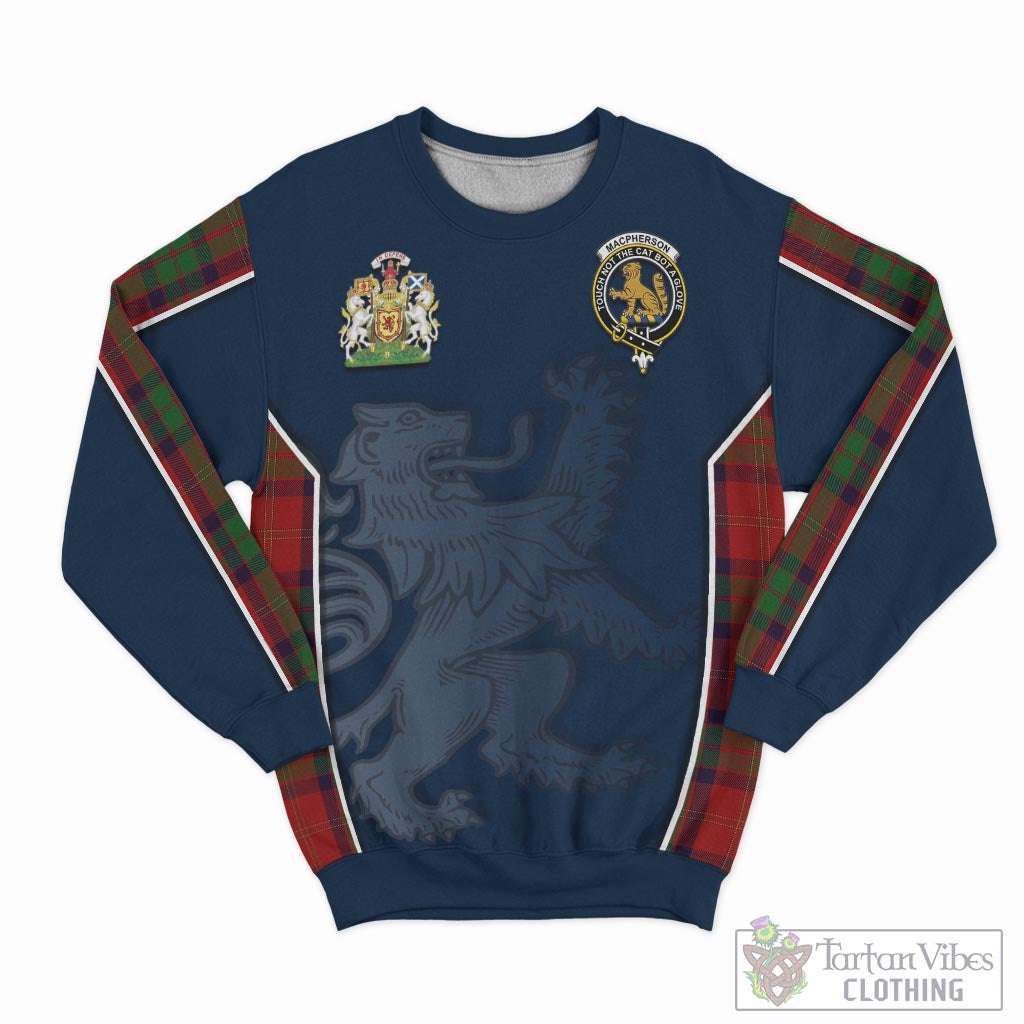 Tartan Vibes Clothing MacPherson of Cluny Tartan Sweater with Family Crest and Lion Rampant Vibes Sport Style