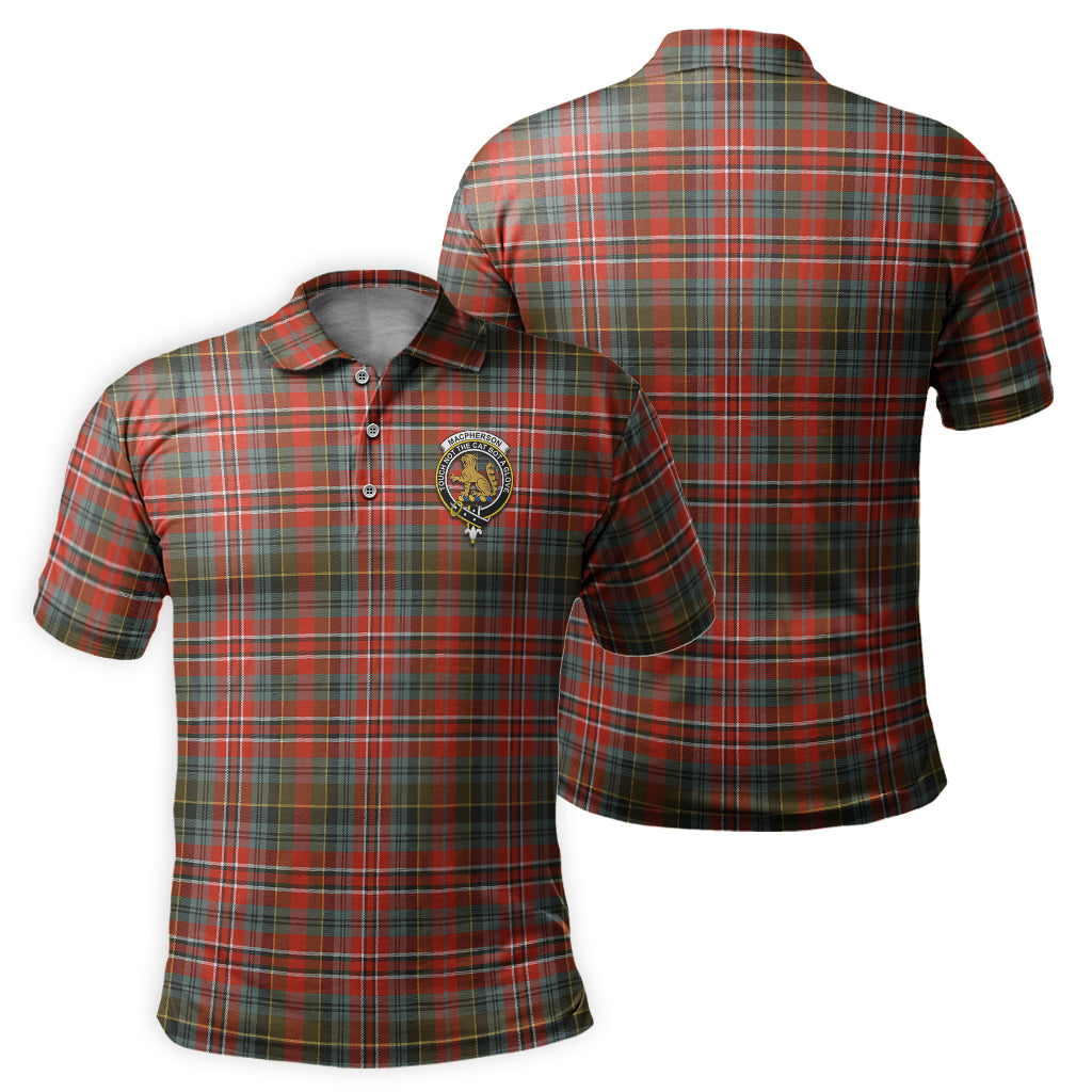 MacPherson Weathered Tartan Men's Polo Shirt with Family Crest - Tartanvibesclothing