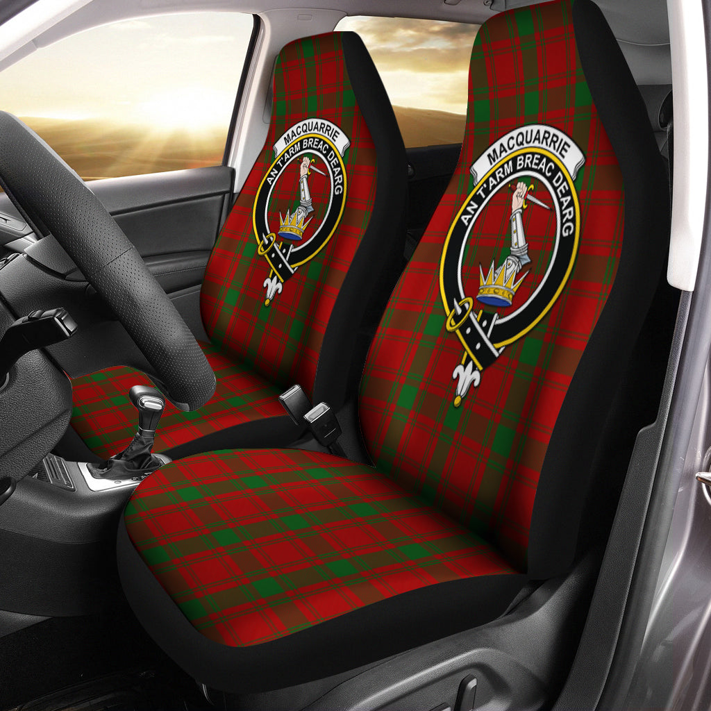 MacQuarrie Tartan Car Seat Cover with Family Crest One Size - Tartanvibesclothing