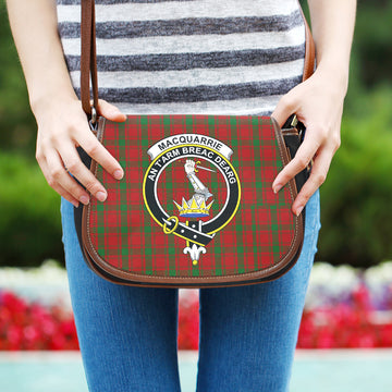 MacQuarrie Tartan Saddle Bag with Family Crest
