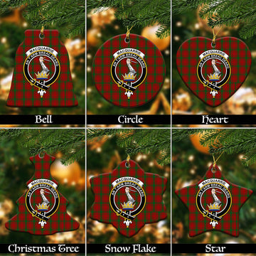 MacQuarrie (McQuarrie) Tartan Christmas Ceramic Ornaments with Family Crest