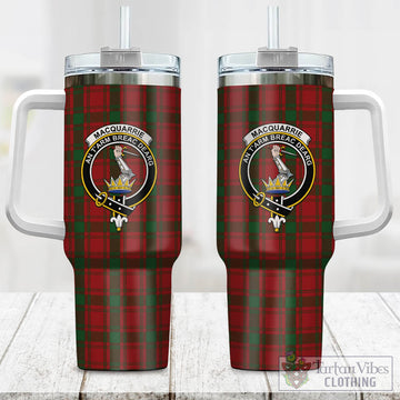 MacQuarrie Tartan and Family Crest Tumbler with Handle