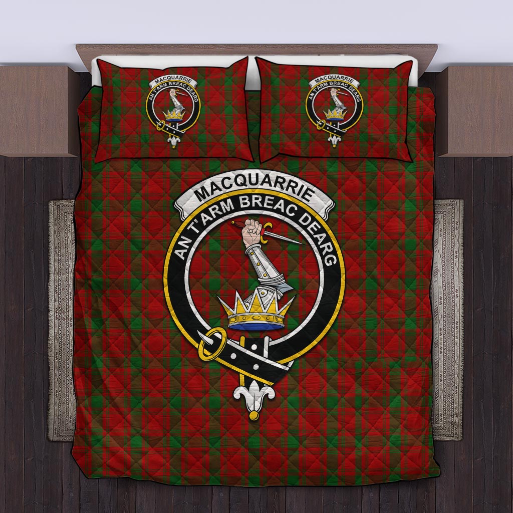 MacQuarrie (McQuarrie) Tartan Quilt Bed Set with Family Crest Twin - Tartan Vibes Clothing