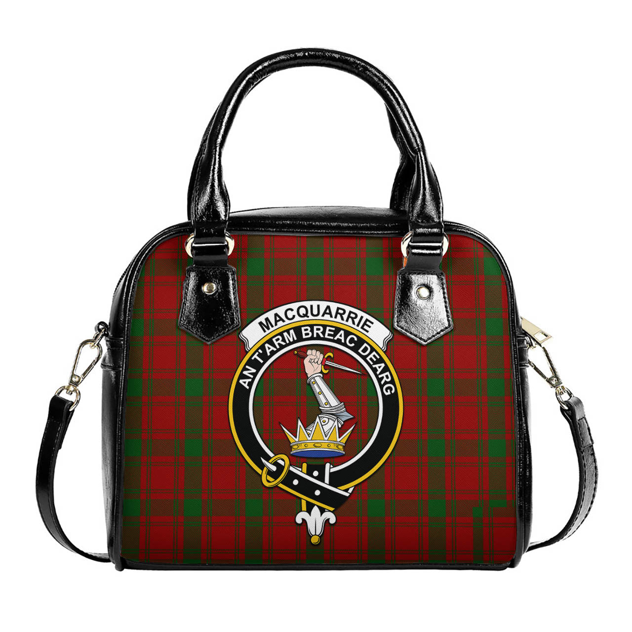 MacQuarrie Tartan Shoulder Handbags with Family Crest One Size 6*25*22 cm - Tartanvibesclothing