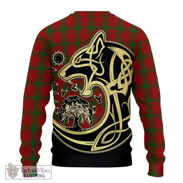 MacQuarrie (McQuarrie) Tartan Ugly Sweater with Family Crest Celtic Wolf Style