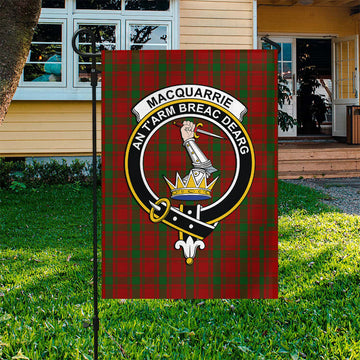 MacQuarrie (McQuarrie) Tartan Garden Flag with Family Crest