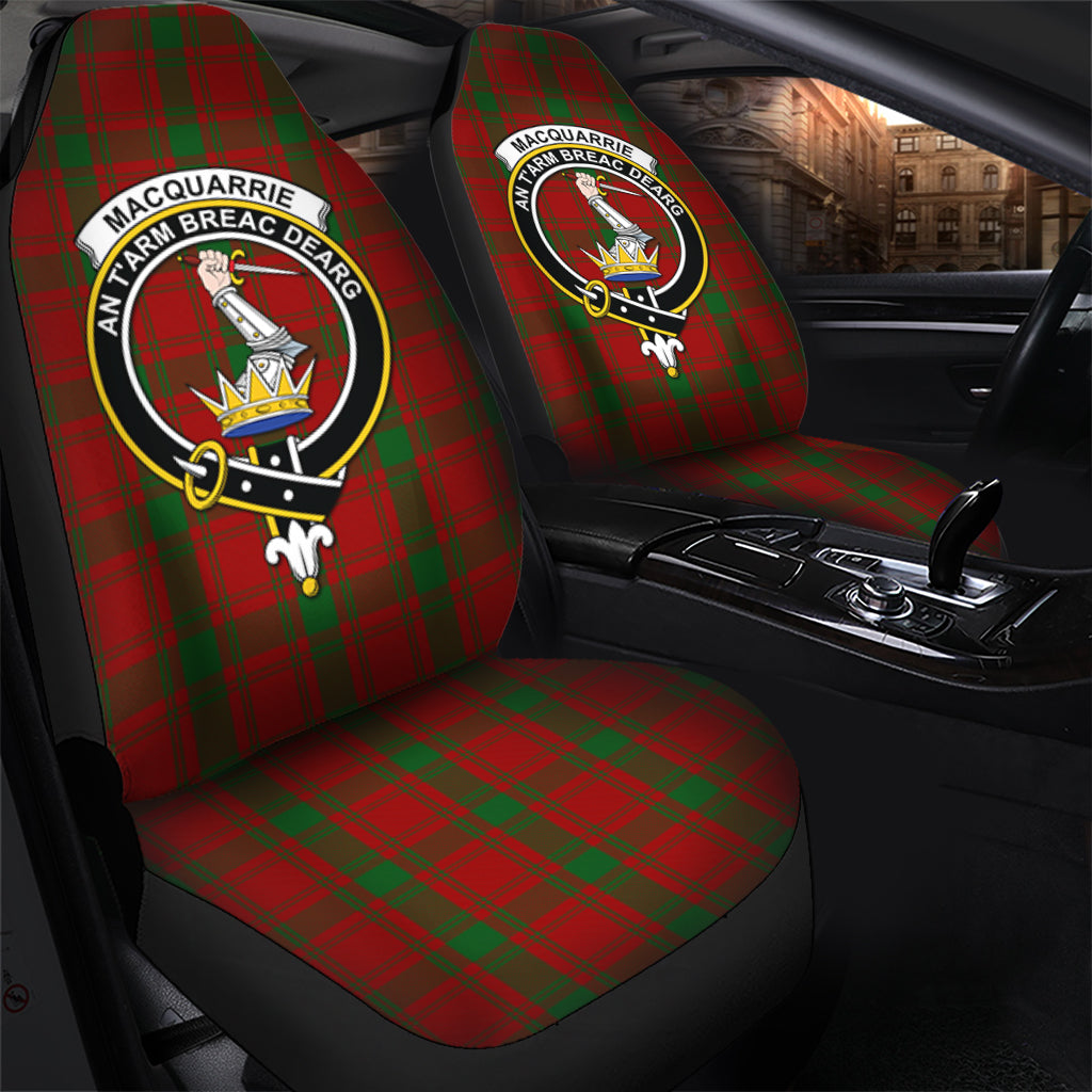 MacQuarrie Tartan Car Seat Cover with Family Crest - Tartanvibesclothing