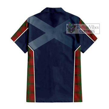 MacQuarrie (McQuarrie) Tartan Short Sleeve Button Shirt with Family Crest and Lion Rampant Vibes Sport Style - Tartan Vibes Clothing