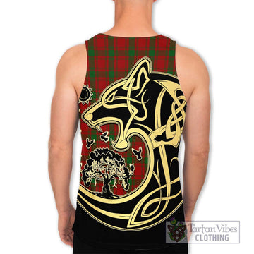 MacQuarrie (McQuarrie) Tartan Men's Tank Top with Family Crest Celtic Wolf Style