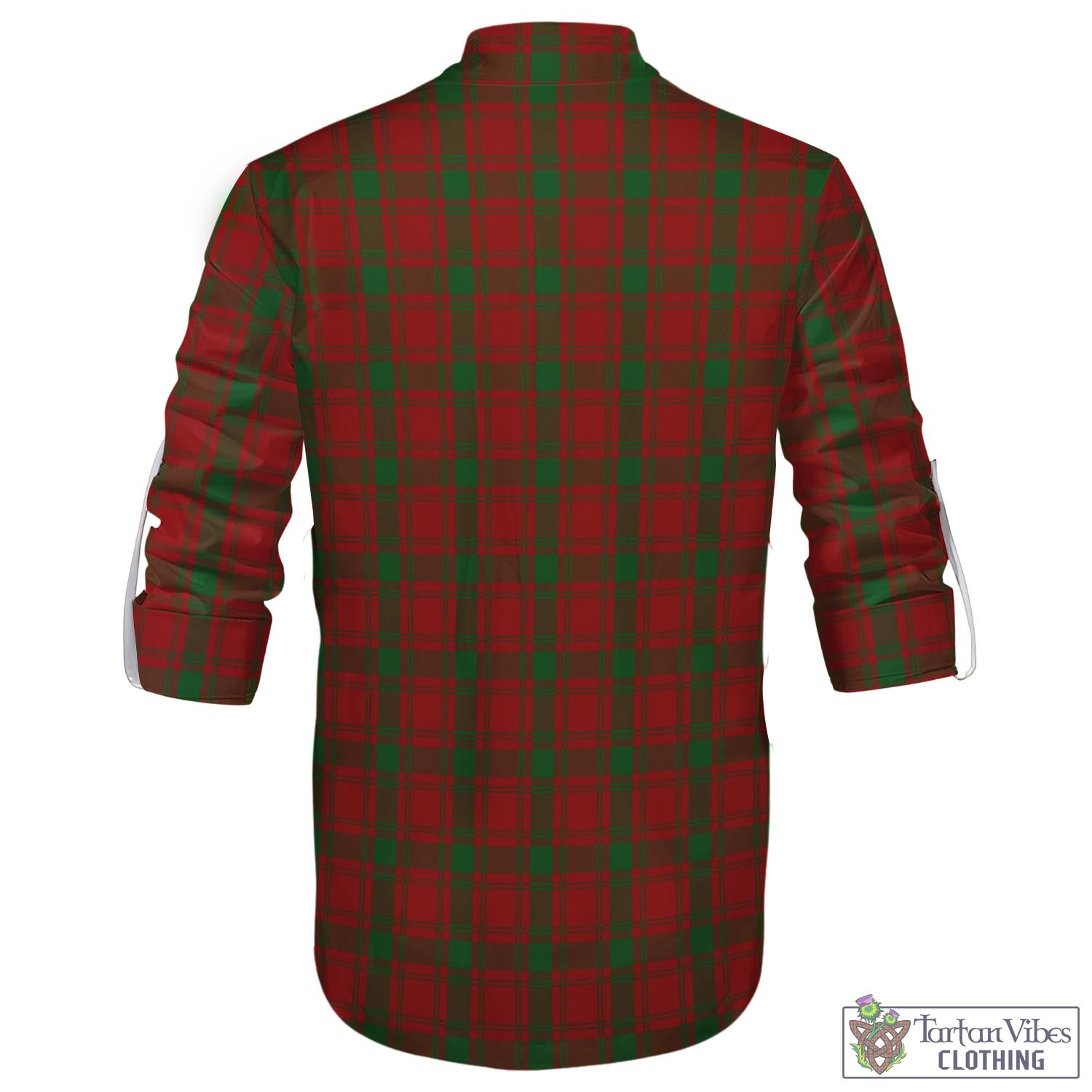 Tartan Vibes Clothing MacQuarrie Tartan Men's Scottish Traditional Jacobite Ghillie Kilt Shirt with Family Crest