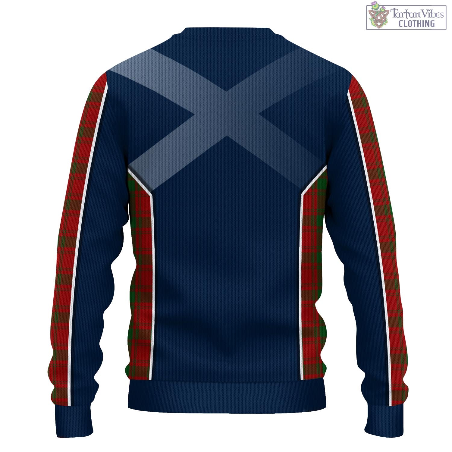 Tartan Vibes Clothing MacQuarrie Tartan Knitted Sweatshirt with Family Crest and Scottish Thistle Vibes Sport Style