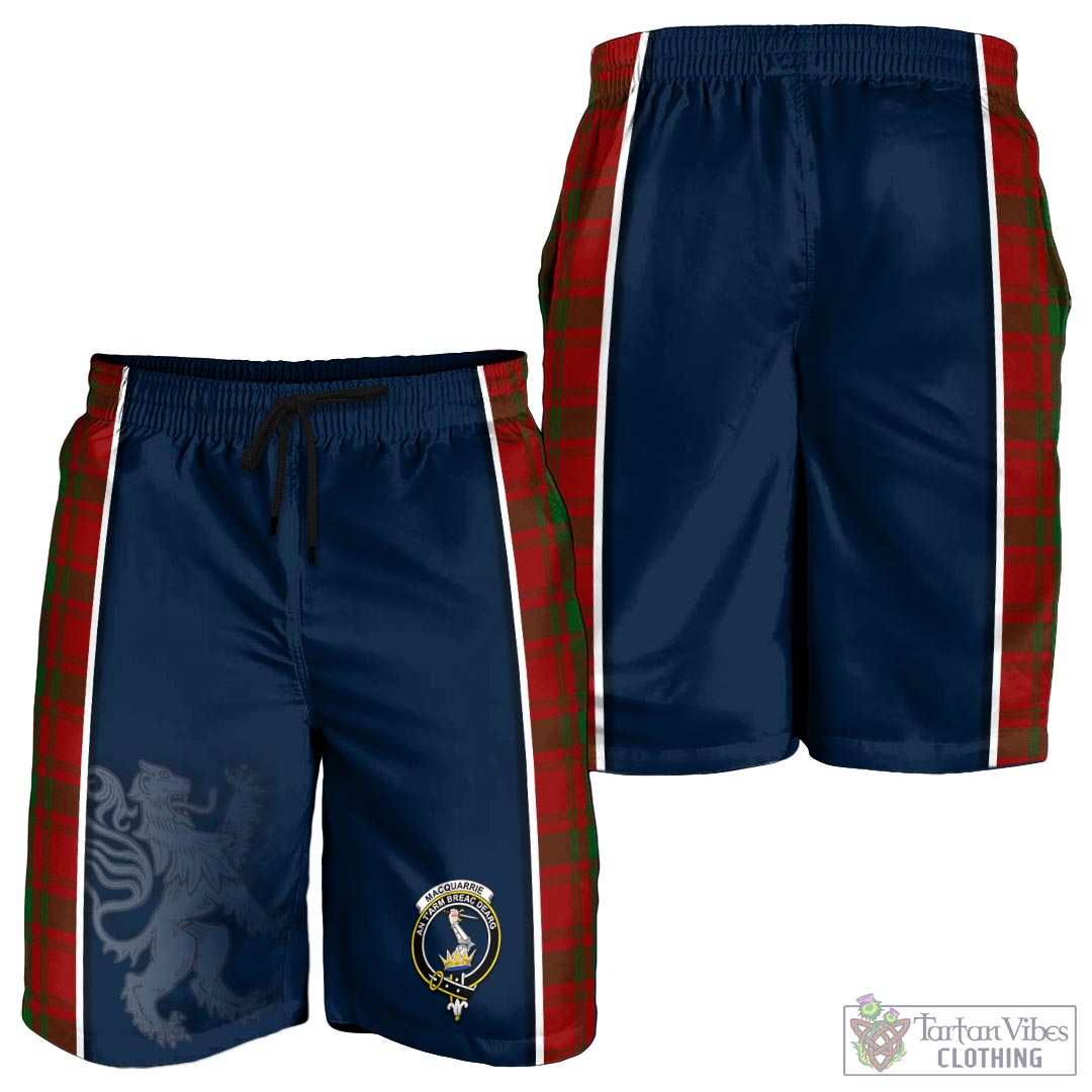 Tartan Vibes Clothing MacQuarrie Tartan Men's Shorts with Family Crest and Lion Rampant Vibes Sport Style