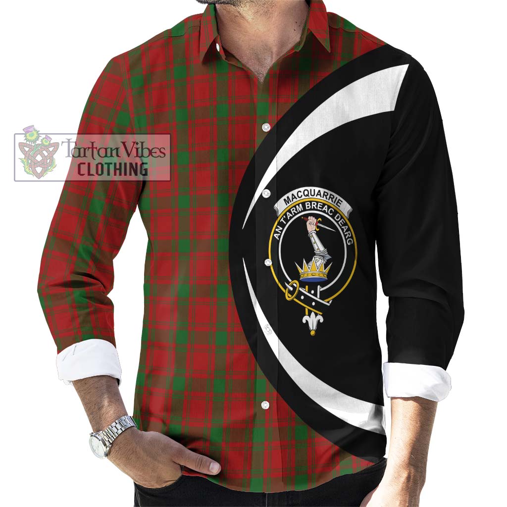 MacQuarrie (McQuarrie) Tartan Long Sleeve Button Up with Family Crest Circle Style - Tartan Vibes Clothing