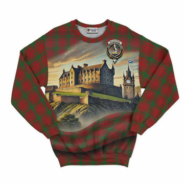 Tartan Vibes Clothing MacQuarrie (McQuarrie) Tartan Family Crest Sweatshirt with Scottish Ancient Castle Style