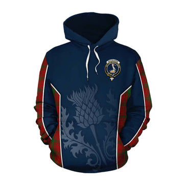 Tartan Vibes Clothing MacQuarrie (McQuarrie) Tartan Cotton Hoodie with Family Crest and Scottish Thistle Vibes Sport Style