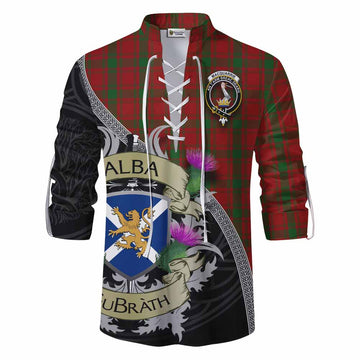 Tartan Vibes Clothing MacQuarrie (McQuarrie) Tartan Family Crest Ghillie Kilt Shirt Lion Rampant Royal Thistle Shield Celtic Inspired