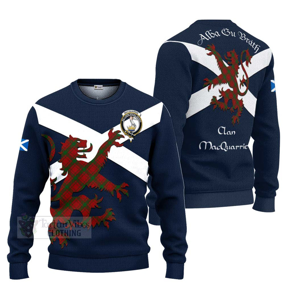 Tartan Vibes Clothing MacQuarrie (McQuarrie) Tartan Lion Rampant Knitted Sweater – Proudly Display Your Heritage with Alba Gu Brath and Clan Name