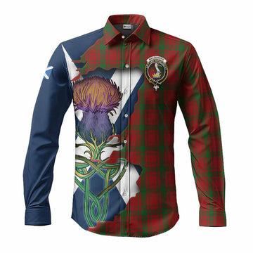 MacQuarrie (McQuarrie) Tartan Family Crest Long Sleeve Button Shirt Scottish Thistle Celtic Inspired