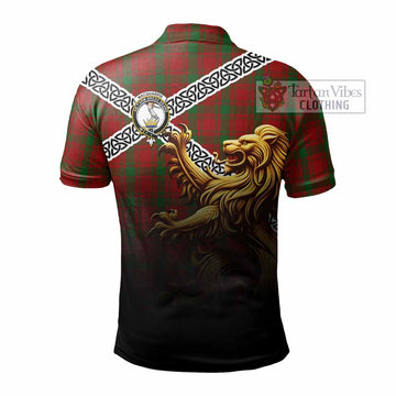 MacQuarrie (McQuarrie) Crest Tartan Polo Shirt with Golden Lion Emblem Celtic Style