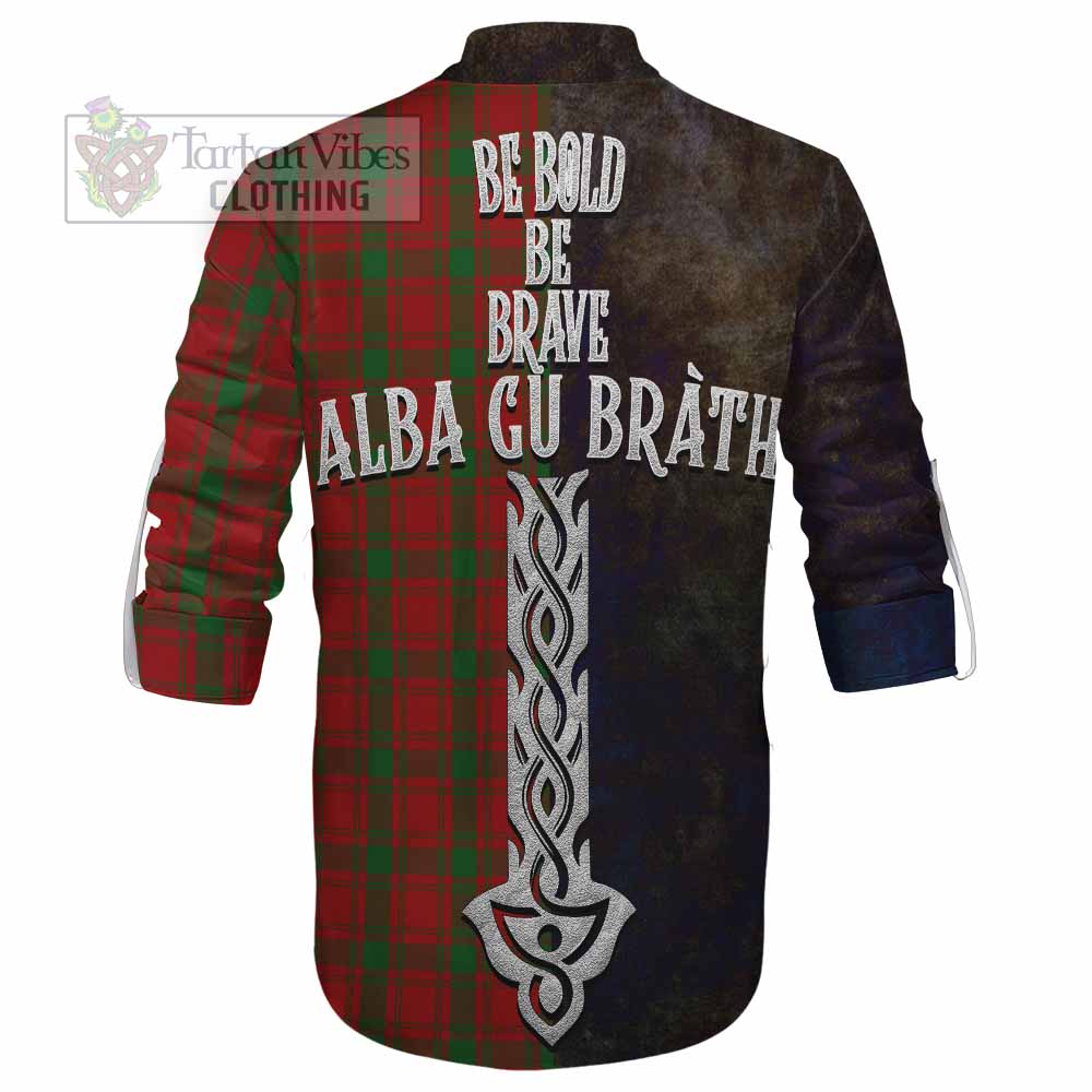 Tartan Vibes Clothing MacQuarrie (McQuarrie) Tartan Family Crest Ghillie Kilt Shirt Alba Gu Brath Be Brave Lion Ancient Style