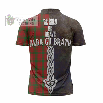 MacQuarrie (McQuarrie) Tartan Family Crest Zipper Polo Shirt Alba Gu Brath Be Brave Lion Ancient Style