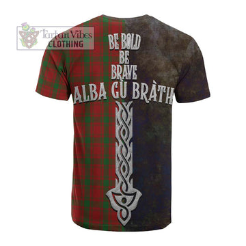 MacQuarrie (McQuarrie) Tartan Family Crest Cotton T-shirt Alba Gu Brath Be Brave Lion Ancient Style
