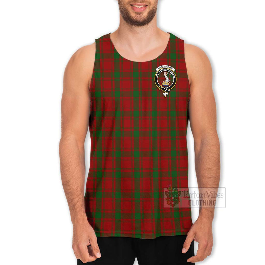 Tartan Vibes Clothing MacQuarrie (McQuarrie) Tartan Men's Tank Top with Family Crest Celtic Skull Style