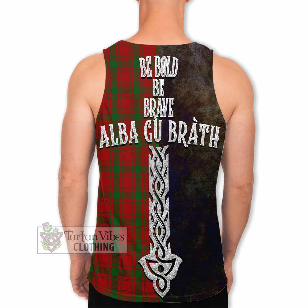 Tartan Vibes Clothing MacQuarrie (McQuarrie) Tartan Family Crest Men's Tank Top Alba Gu Brath Be Brave Lion Ancient Style
