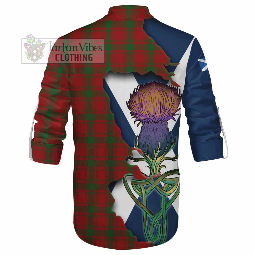Tartan Vibes Clothing MacQuarrie (McQuarrie) Tartan Family Crest Ghillie Kilt Shirt Scottish Thistle Celtic Inspired