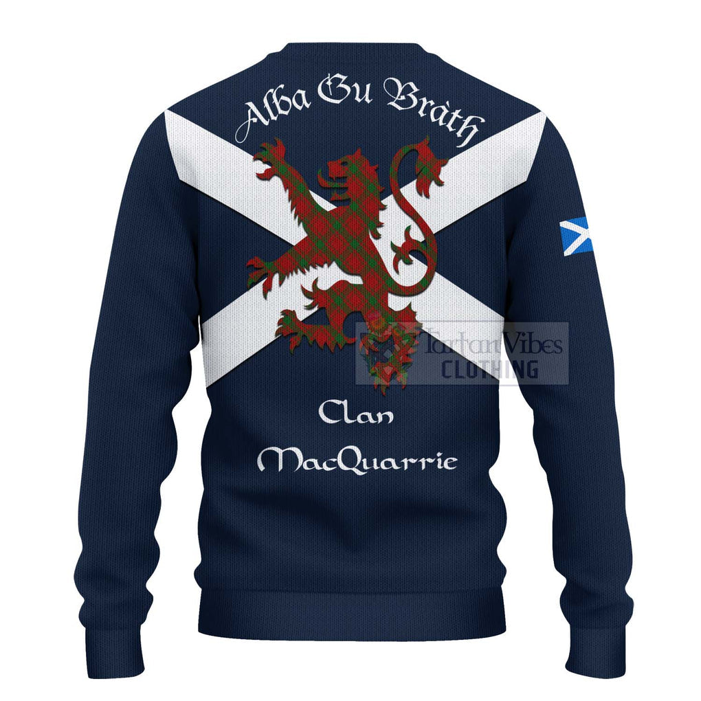 Tartan Vibes Clothing MacQuarrie (McQuarrie) Tartan Lion Rampant Knitted Sweater – Proudly Display Your Heritage with Alba Gu Brath and Clan Name