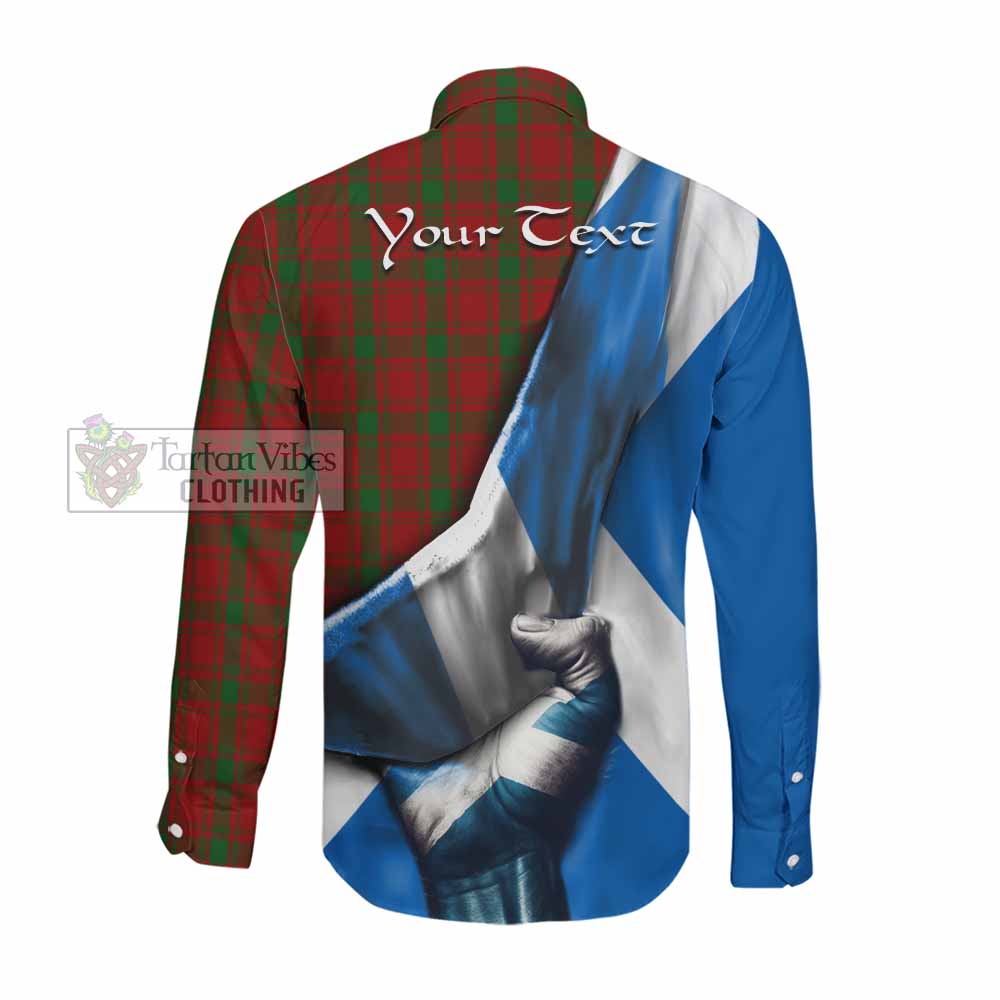 Tartan Vibes Clothing MacQuarrie (McQuarrie) Tartan Long Sleeve Button Shirt with Family Crest Scotland Patriotic Style