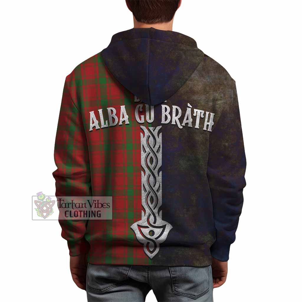 Tartan Vibes Clothing MacQuarrie (McQuarrie) Tartan Family Crest Hoodie Alba Gu Brath Be Brave Lion Ancient Style