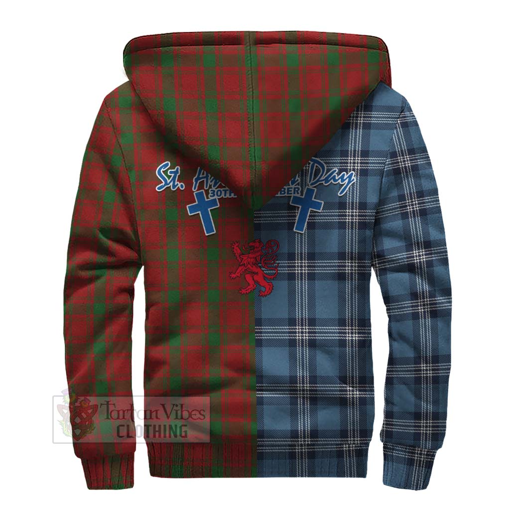 Tartan Vibes Clothing MacQuarrie (McQuarrie) Tartan Sherpa Hoodie Happy St. Andrew's Day Half Tartan Style