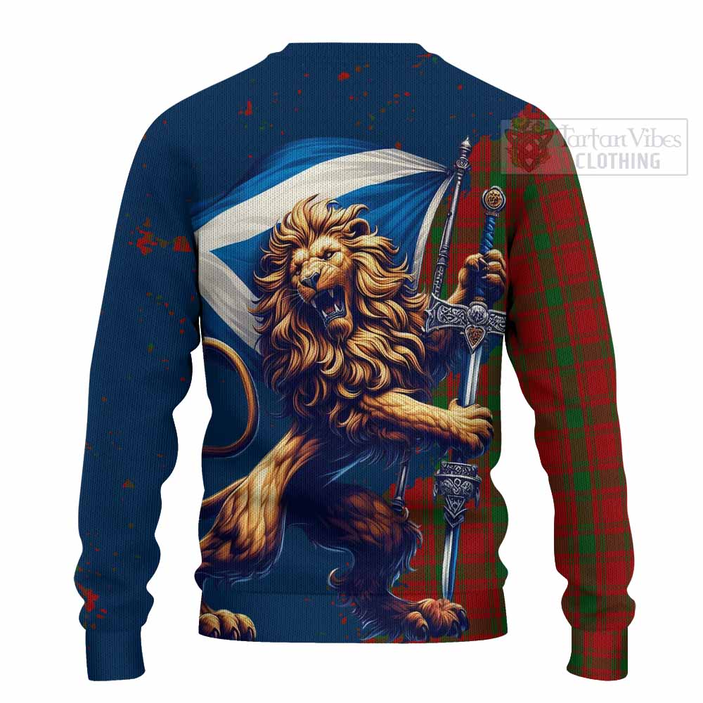 Tartan Vibes Clothing MacQuarrie (McQuarrie) Tartan Family Crest Knitted Sweater with Scottish Majestic Lion