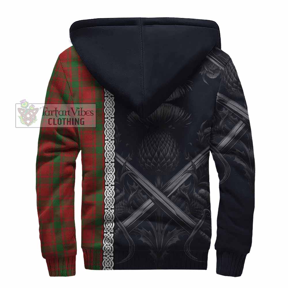 Tartan Vibes Clothing MacQuarrie (McQuarrie) Tartan Sherpa Hoodie with Family Crest Cross Sword Thistle Celtic Vibes