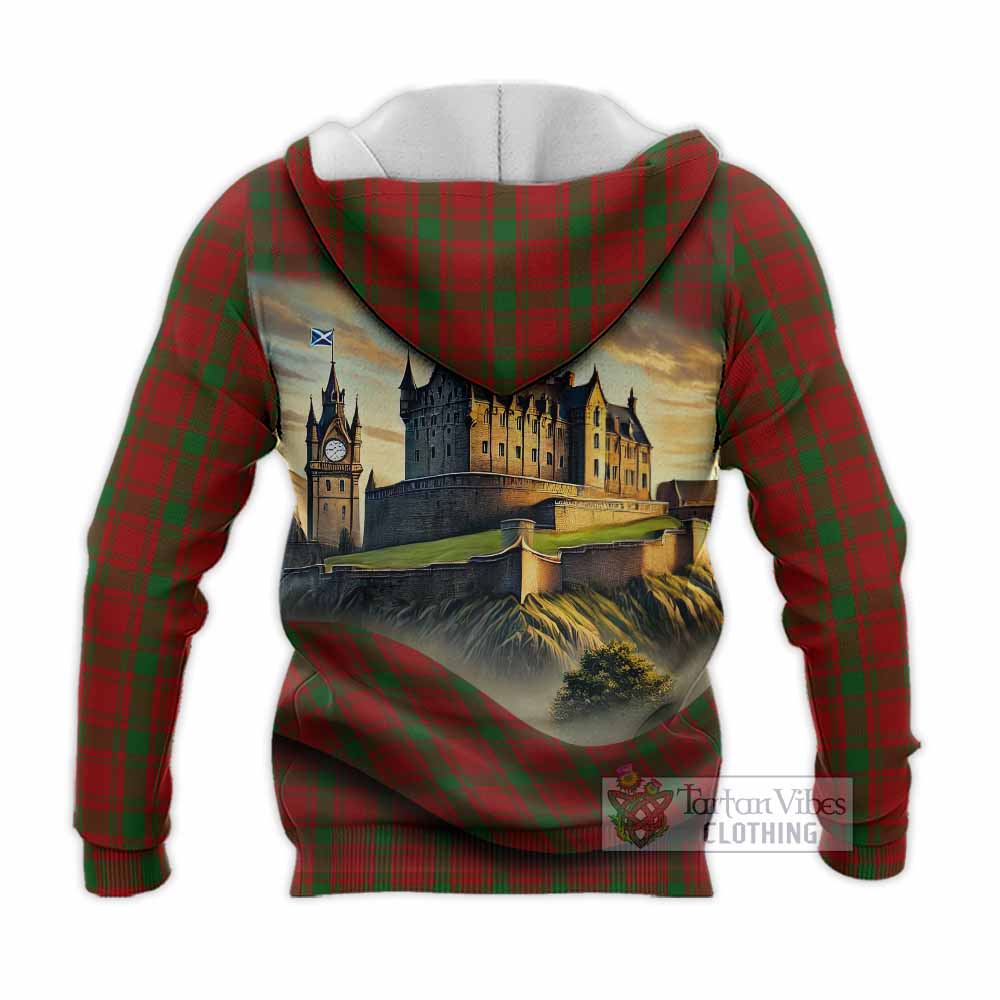 Tartan Vibes Clothing MacQuarrie (McQuarrie) Tartan Family Crest Knitted Hoodie with Scottish Ancient Castle Style