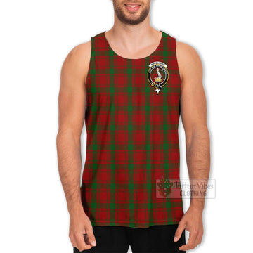 Tartan Vibes Clothing MacQuarrie (McQuarrie) Tartan Men's Tank Top with Family Crest and Bearded Skull Holding Bottles of Whiskey