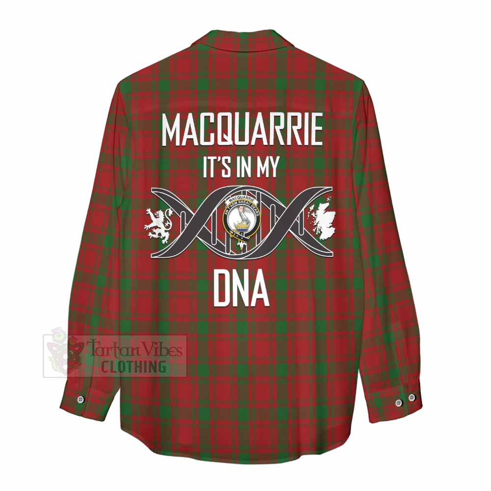 Tartan Vibes Clothing MacQuarrie (McQuarrie) Tartan Women's Casual Shirt with Family Crest DNA In Me Style