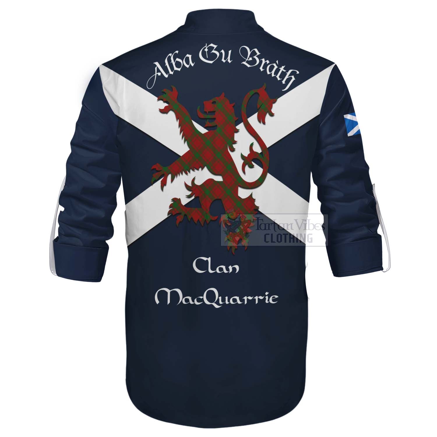 Tartan Vibes Clothing MacQuarrie (McQuarrie) Tartan Lion Rampant Ghillie Kilt Shirt Proudly Display Your Heritage with Alba Gu Brath and Clan Name